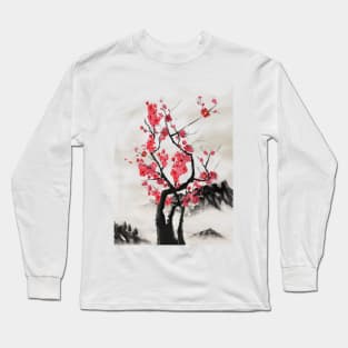 Cherry tree sumie Long Sleeve T-Shirt